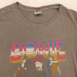 David Bowie Band Short Sleeve Graphic Shirt Womens Size Extra Large XL Gray